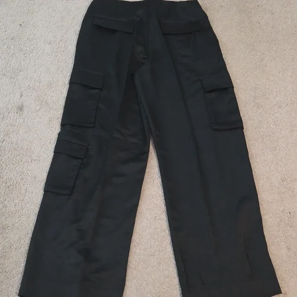 Zara Black Satin Cargo Pants - Picture 14 of 16